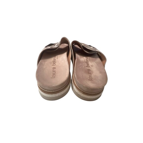 Laura Bellariva Womens Snake Print Cross-Strap Platform Sandals Size 39 Made In - Picture 4 of 6